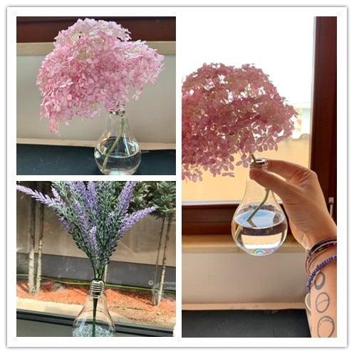 Transparent Glass Bulb Lamp Shape Flower Water Plant Hanging Vase Hydroponic Container Pot For Home Wedding Decoration for Wedding Living Room, Office Party Gift Vase