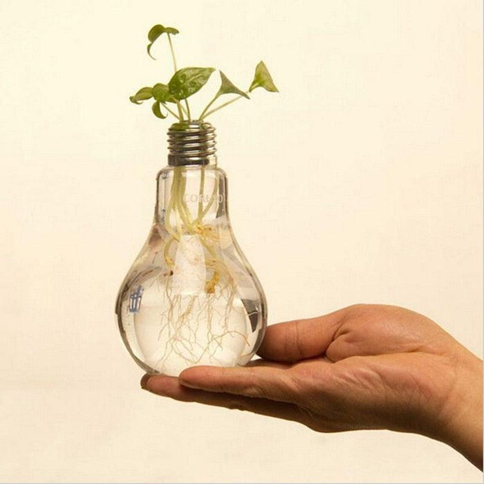 Transparent Glass Bulb Lamp Shape Flower Water Plant Hanging Vase Hydroponic Container Pot For Home Wedding Decoration for Wedding Living Room, Office Party Gift Vase