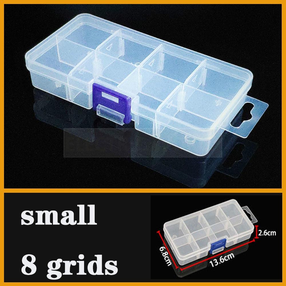 Transparent Plastic Box Screw Compartment Box Jewelry Earring Display Case Container Clear Terminal Organizer Tool Storage boxes Multiple Compartments Jewelry Storage Container