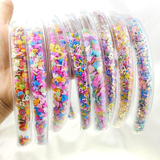 Transparent Quicksand Headbands for Children Kids Girls Fashion Glitter Sequin Teeth Hairbands Bezel Hair Hoops Gorgeous Hair Accessories For Women