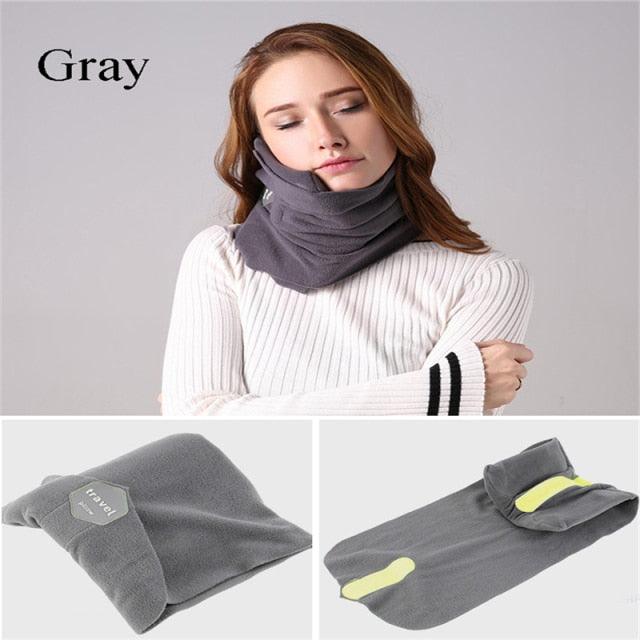 Travel Pillow and Multifunctional Scarf Travel Neck Pillow Soft Scarf Pillow Support Pillow Multifunctional Scarf For Airplane Home Or Office Nap Slow Rebound Space Outdoor Pillow Solid Neckline Cervical Healthcare Muffler Pillows