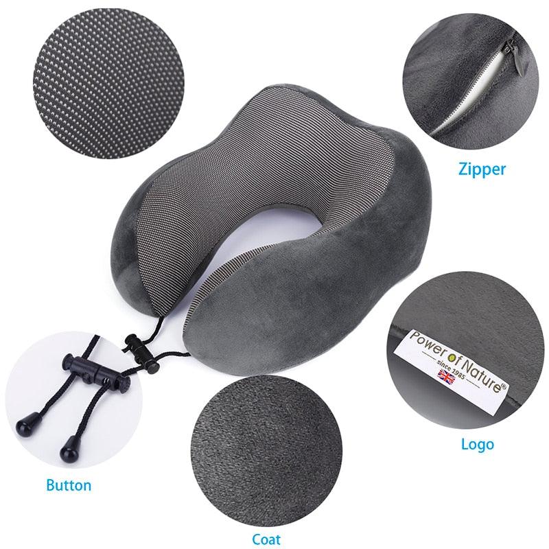 Travel Pillow U Shaped Memory Foam Neck Pillows Neck Cervical Airplane Pillow Healthcare Bedding Free Eye Mask and Earplugs Neck Support Pillow Headrest Travel Folding Slow Rebound Journey Trip Cushion Memory Foam Travel Pillow Neck Pillow