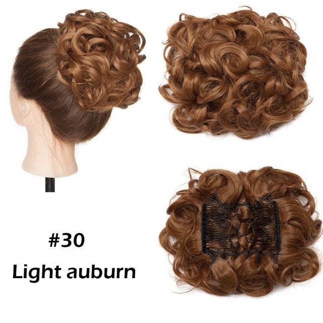 Trending LARGE Comb Clip In Curly Hair Extension Synthetic Hair Pieces Chignon Women Updo Cover Hairpiece Extension Hair Bun Clip in Hair Extension For Volumized Hair Buns For Girls