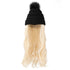 Trendy Hat Wig Synthetic Long Wavy Wigs with Beret Hat Knitted Fashion black Autumn Winter Cap Hair Extensions Wigs For Black Women Cosplay Wigs For Women