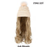 Trendy Hat Wig Synthetic Long Wavy Wigs with Beret Hat Knitted Fashion black Autumn Winter Cap Hair Extensions Wigs For Black Women Cosplay Wigs For Women