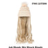 Trendy Hat Wig Synthetic Long Wavy Wigs with Beret Hat Knitted Fashion black Autumn Winter Cap Hair Extensions Wigs For Black Women Cosplay Wigs For Women