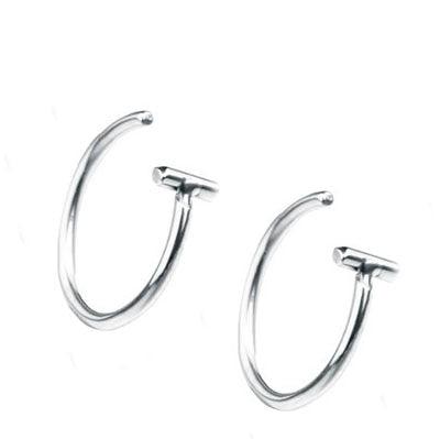 Trendy New Titanium Steel Punk Clip on Fake Piercing Ear Nose Lip Rings Unisex Nose Ring Women Septum Nose Ring Clips Septum Ring Hoop Cartilage Tragus Helix Small Piercing Nose Rings Hoop Cartilage Earring  Body Jewelry