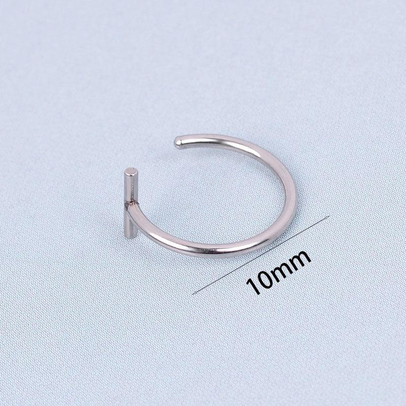 Trendy New Titanium Steel Punk Clip on Fake Piercing Ear Nose Lip Rings Unisex Nose Ring Women Septum Nose Ring Clips Septum Ring Hoop Cartilage Tragus Helix Small Piercing Nose Rings Hoop Cartilage Earring  Body Jewelry