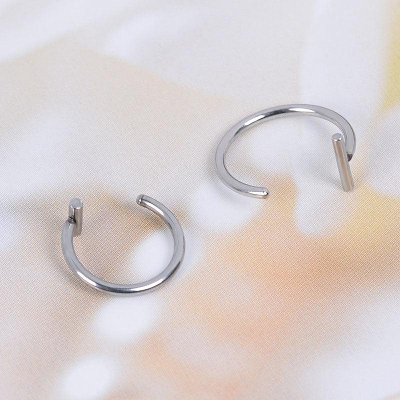 Trendy New Titanium Steel Punk Clip on Fake Piercing Ear Nose Lip Rings Unisex Nose Ring Women Septum Nose Ring Clips Septum Ring Hoop Cartilage Tragus Helix Small Piercing Nose Rings Hoop Cartilage Earring  Body Jewelry