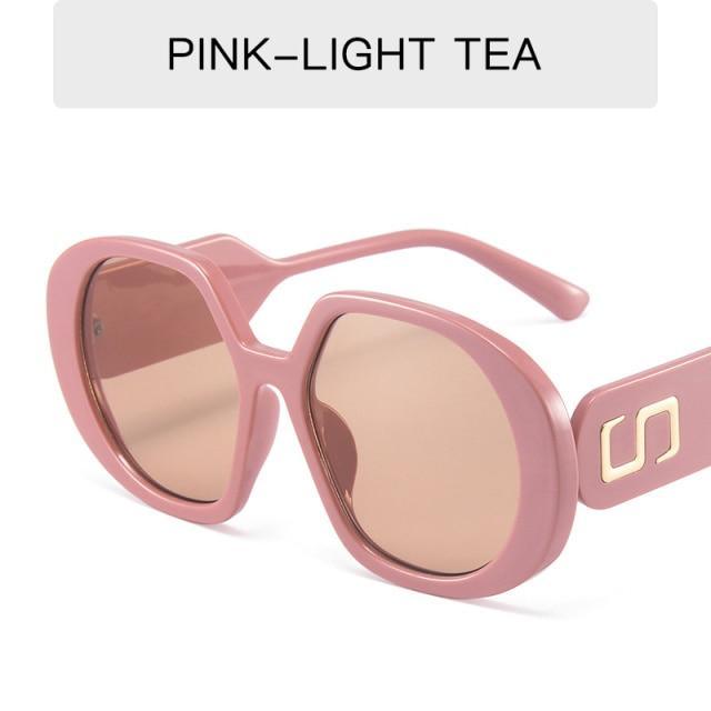 Trendy Rectangle Sunglasses UV Protection hexagon Horned Rim Thick Fashion Shades Elegant & Luxury Brand Polygon Shape  Women's Sunglasses New Retro Wide-legged Big Frame Sun Glasses For Female