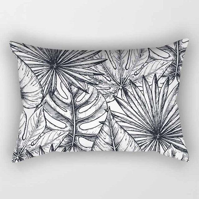 Tropical Plants Flowers Beauty Pattern Pillow Covers Short Plush Tropical Palm Leaves Throw Pillow Cover Summer Exotic Jungle Plant Tropical Palm On The Geometric Cotton LinGEOen Decorative Rectangular Pillowcase Rectangle Small Pillow Cases