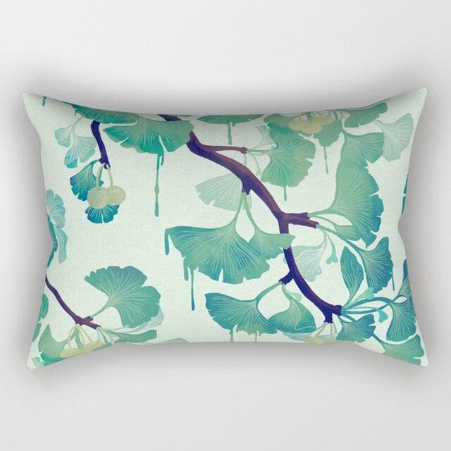 Tropical Plants Flowers Beauty Pattern Pillow Covers Short Plush Tropical Palm Leaves Throw Pillow Cover Summer Exotic Jungle Plant Tropical Palm On The Geometric Cotton LinGEOen Decorative Rectangular Pillowcase Rectangle Small Pillow Cases