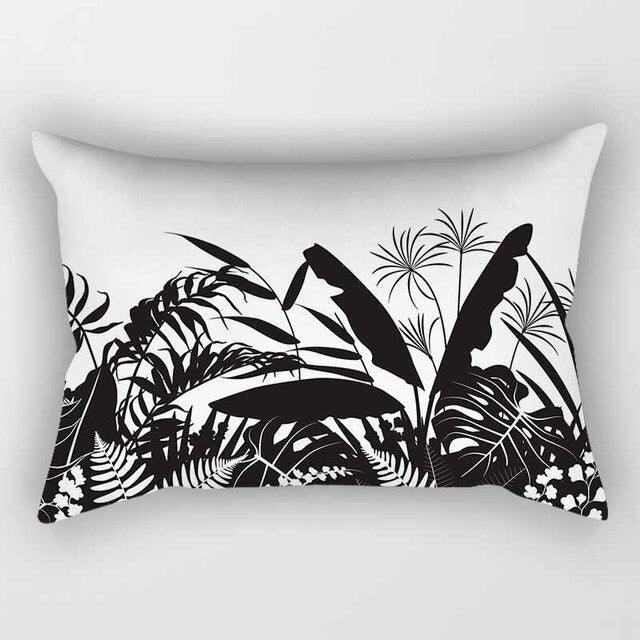 Tropical Plants Flowers Beauty Pattern Pillow Covers Short Plush Tropical Palm Leaves Throw Pillow Cover Summer Exotic Jungle Plant Tropical Palm On The Geometric Cotton LinGEOen Decorative Rectangular Pillowcase Rectangle Small Pillow Cases