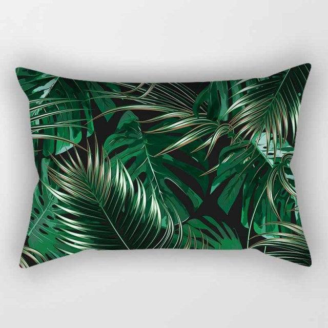 Tropical Plants Flowers Beauty Pattern Pillow Covers Short Plush Tropical Palm Leaves Throw Pillow Cover Summer Exotic Jungle Plant Tropical Palm On The Geometric Cotton LinGEOen Decorative Rectangular Pillowcase Rectangle Small Pillow Cases