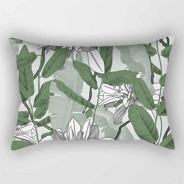 Tropical Plants Flowers Beauty Pattern Pillow Covers Short Plush Tropical Palm Leaves Throw Pillow Cover Summer Exotic Jungle Plant Tropical Palm On The Geometric Cotton LinGEOen Decorative Rectangular Pillowcase Rectangle Small Pillow Cases