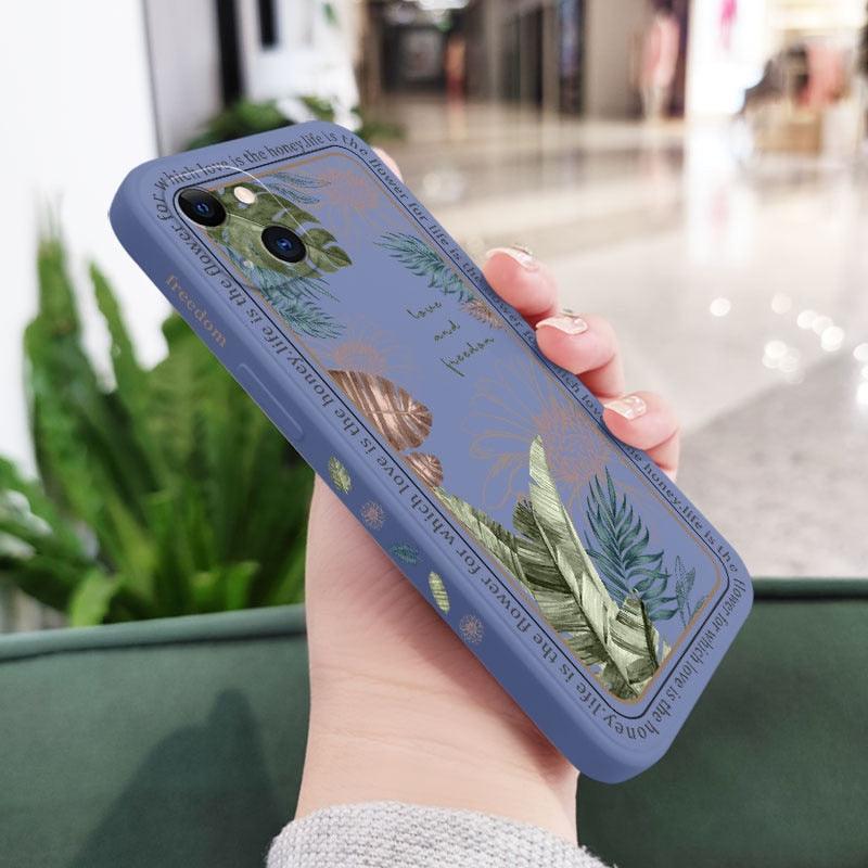 Tropical Style Phone Case For iPhone 14 13 12 11 Pro Max Mini X XR XS MAX 8 7 Plus 6 6S Plus Cover Cute Floral Phone Protective Cover for Women Garden Flower Pattern Design Slim Fit Anti-Scratch