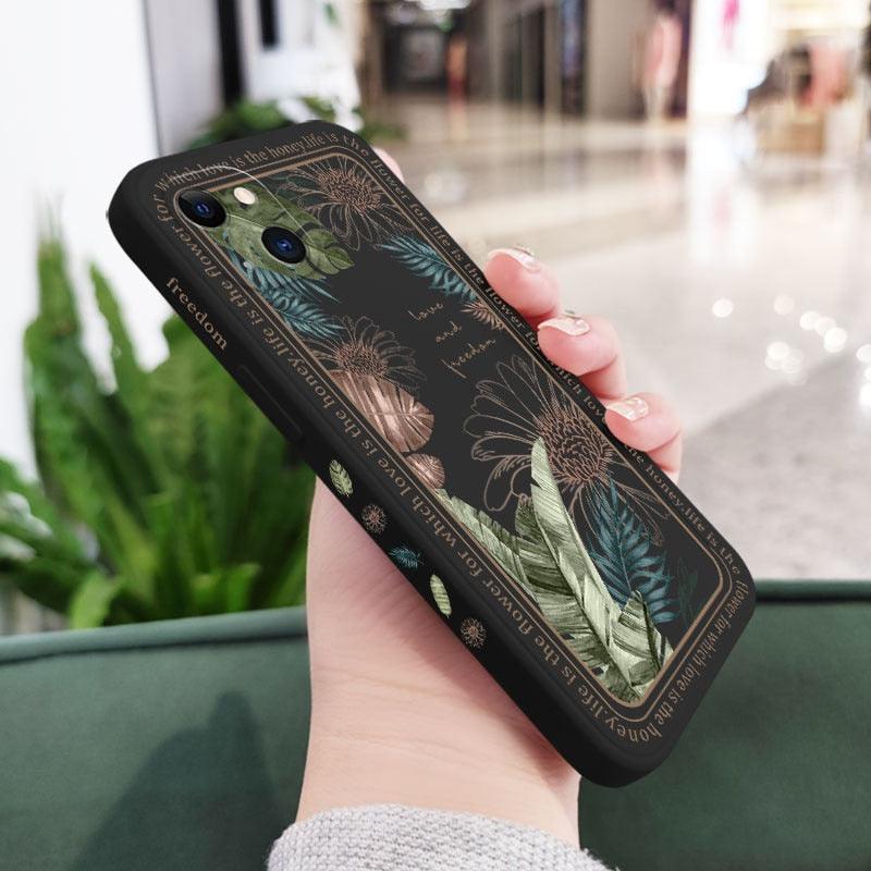 Tropical Style Phone Case For iPhone 14 13 12 11 Pro Max Mini X XR XS MAX 8 7 Plus 6 6S Plus Cover Cute Floral Phone Protective Cover for Women Garden Flower Pattern Design Slim Fit Anti-Scratch