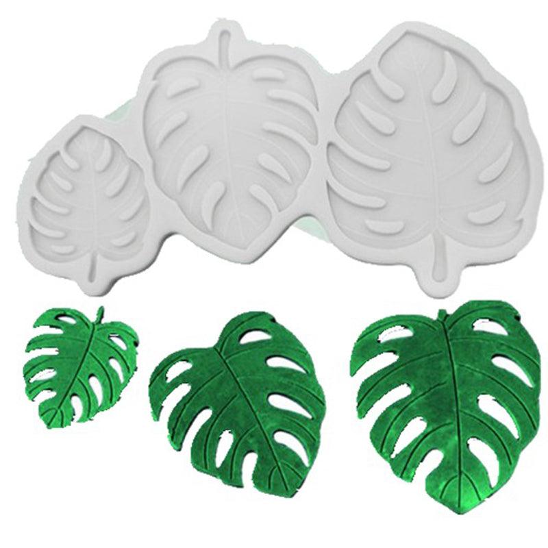 Tropical Theme Palm Leaves Leaf Fondant Tools Gummy Silicone Molds Cake Decorating Mould Gumpaste Craft Baking Pan Leaves Silicone Fondant Mold Tropical Leaf Leafage Cake Decorating Mold