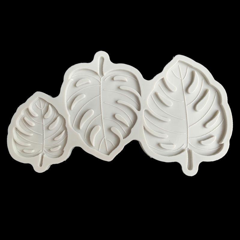 Tropical Theme Palm Leaves Leaf Fondant Tools Gummy Silicone Molds Cake Decorating Mould Gumpaste Craft Baking Pan Leaves Silicone Fondant Mold Tropical Leaf Leafage Cake Decorating Mold