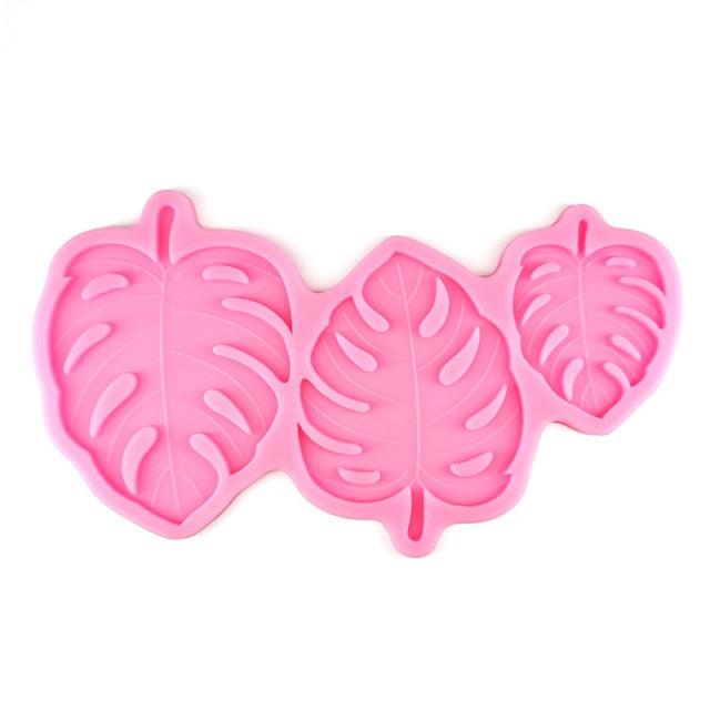 Tropical Theme Palm Leaves Leaf Fondant Tools Gummy Silicone Molds Cake Decorating Mould Gumpaste Craft Baking Pan Leaves Silicone Fondant Mold Tropical Leaf Leafage Cake Decorating Mold