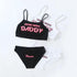 Two Piece Set Fashion COME HERE DADDY Letter Print Tank Top Sleeveless Summer Cropped Bikini Women's 2Pcs Come Here Yes Daddy Please Printed Bikini Swimsuit Bathing Suit Padded Bra Top Panty Set Swimwear