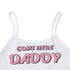 Two Piece Set Fashion COME HERE DADDY Letter Print Tank Top Sleeveless Summer Cropped Bikini Women's 2Pcs Come Here Yes Daddy Please Printed Bikini Swimsuit Bathing Suit Padded Bra Top Panty Set Swimwear