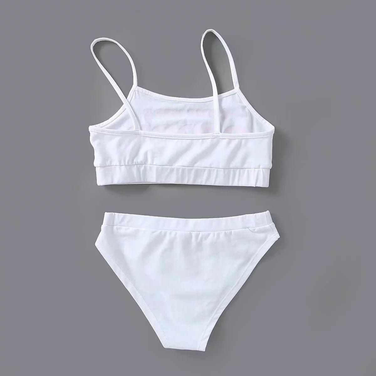 Two Piece Set Fashion COME HERE DADDY Letter Print Tank Top Sleeveless Summer Cropped Bikini Women's 2Pcs Come Here Yes Daddy Please Printed Bikini Swimsuit Bathing Suit Padded Bra Top Panty Set Swimwear