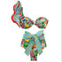 Two-Pieces Women Floral Push-Up Padded Bra Ruffles Bikini Set Swimsuit Swimwear Bathing Suit Beachwear Floral Printed Swimsuit Knotted String Triangle Bikini Tie Side High Cut Cheeky Bikini Set