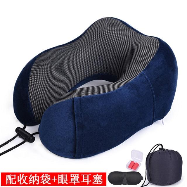 U Shaped Memory Foam Neck Pillows Soft Travel Pillow Massage Neck Pillow Sleeping Airplane Pillow Cervical Healthcare Bedding Outdoor Neck Support Pillow Headrest Travel Folding Slow Rebound Journey Trip Cushion Memory Foam Travel Pillow Neck Pillow