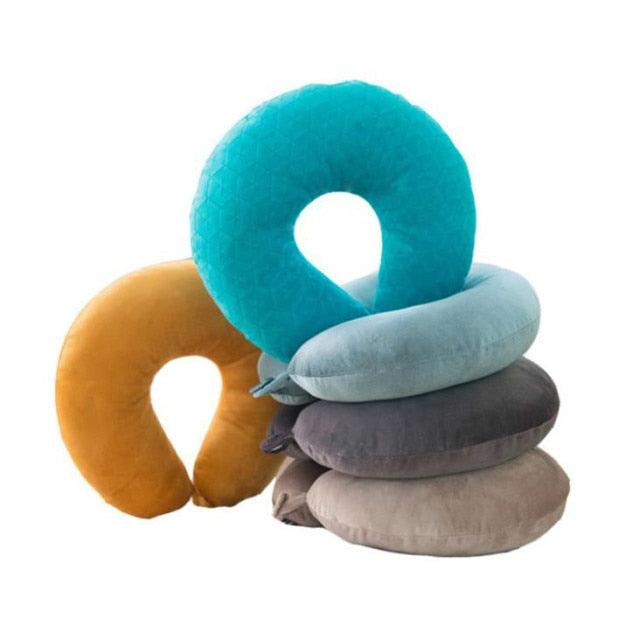 U Shaped Memory Foam Neck Pillows Soft Travel Pillow Massage Neck Pillow Sleeping Airplane Pillow Cervical Healthcare Bedding Outdoor Neck Support Pillow Headrest Travel Folding Slow Rebound Journey Trip Cushion Memory Foam Travel Pillow Neck Pillow