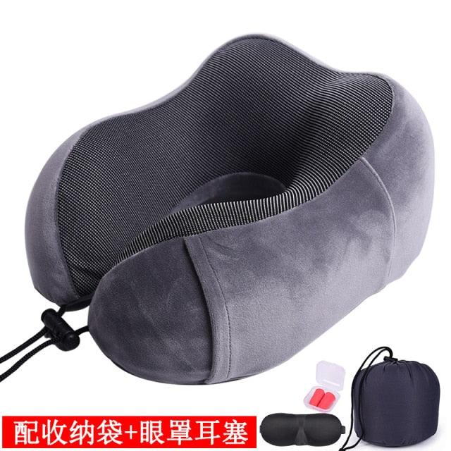 U Shaped Memory Foam Neck Pillows Soft Travel Pillow Massage Neck Pillow Sleeping Airplane Pillow Cervical Healthcare Bedding Outdoor Neck Support Pillow Headrest Travel Folding Slow Rebound Journey Trip Cushion Memory Foam Travel Pillow Neck Pillow