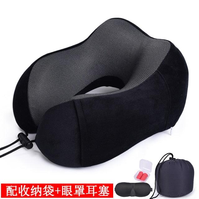 U Shaped Memory Foam Neck Pillows Soft Travel Pillow Massage Neck Pillow Sleeping Airplane Pillow Cervical Healthcare Bedding Outdoor Neck Support Pillow Headrest Travel Folding Slow Rebound Journey Trip Cushion Memory Foam Travel Pillow Neck Pillow