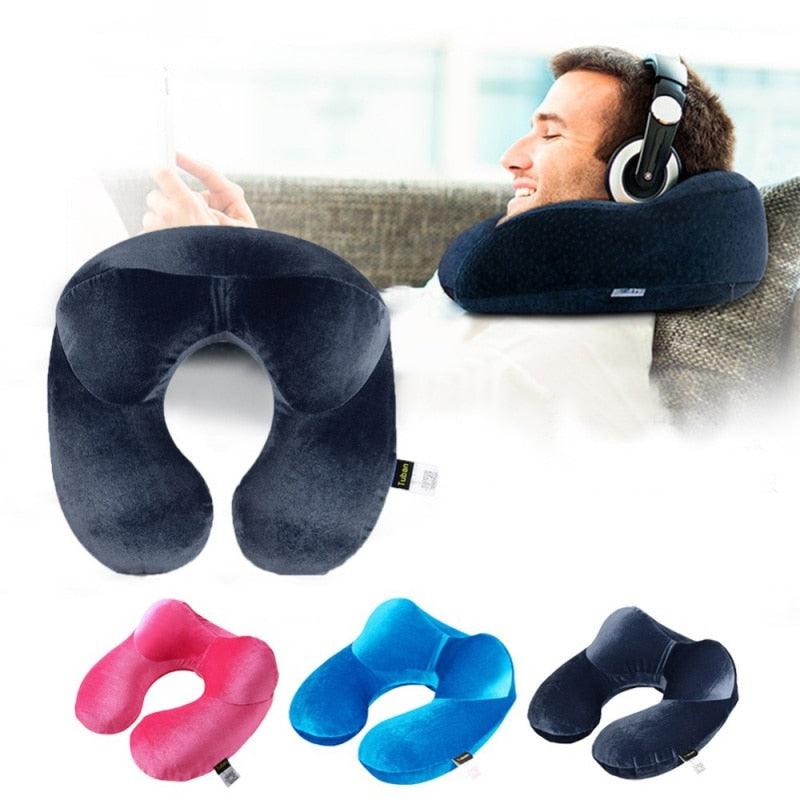 U Shaped Memory Neck Pillows Soft Travel Pillow Massage Neck Pillow Sleeping Airplane Pillow Cervical Healthcare Bedding U Shaped Travel Pillow Car Air Flight Inflatable Pillows Neck Support Headrest Cushion Soft Nursing Cushion