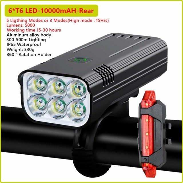 Ultra Bright Bicycle Light USB Rechargeable LED Bike Headlight Waterproof Bike Flashlight USB Rechargeable Bike Lights Front And Back 8 LED Bicycle Lights Front 5 Light Modes 15-30 Hours Working Time