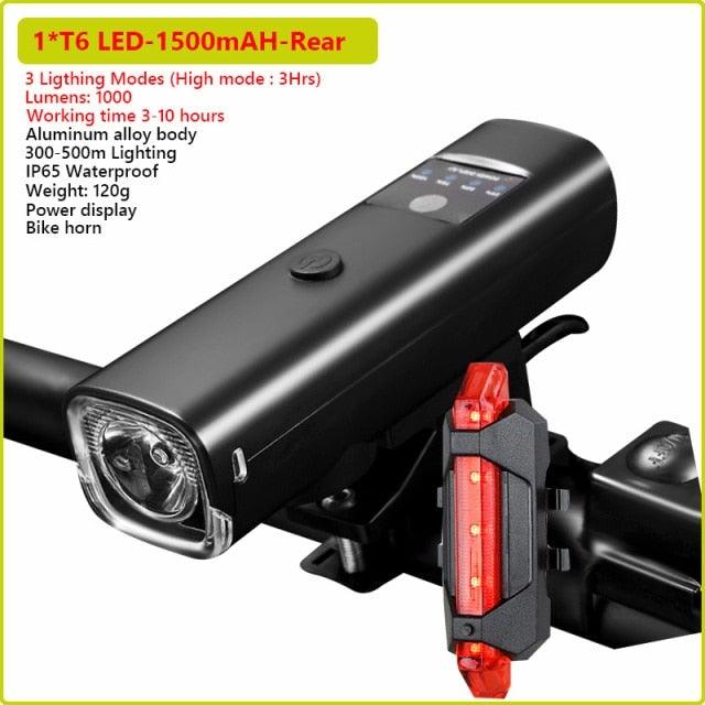 Ultra Bright Bicycle Light USB Rechargeable LED Bike Headlight Waterproof Bike Flashlight USB Rechargeable Bike Lights Front And Back 8 LED Bicycle Lights Front 5 Light Modes 15-30 Hours Working Time