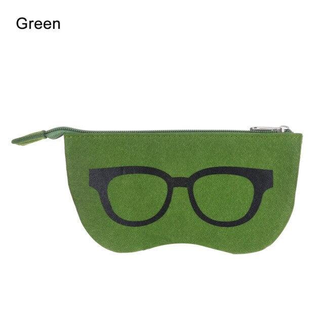 Ultra Light Unisex Felt Glasses Case Bag Sunglasses Case Box Soft Zipper Protector Sunglasses Pouch Zipper Glasses Case Simple Glasses Storage Makeup Pouch Case