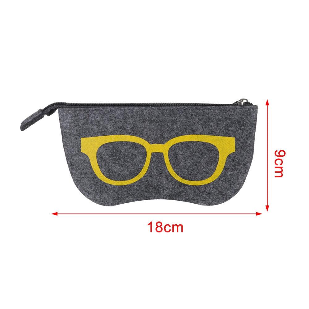 Ultra Light Unisex Felt Glasses Case Bag Sunglasses Case Box Soft Zipper Protector Sunglasses Pouch Zipper Glasses Case Simple Glasses Storage Makeup Pouch Case