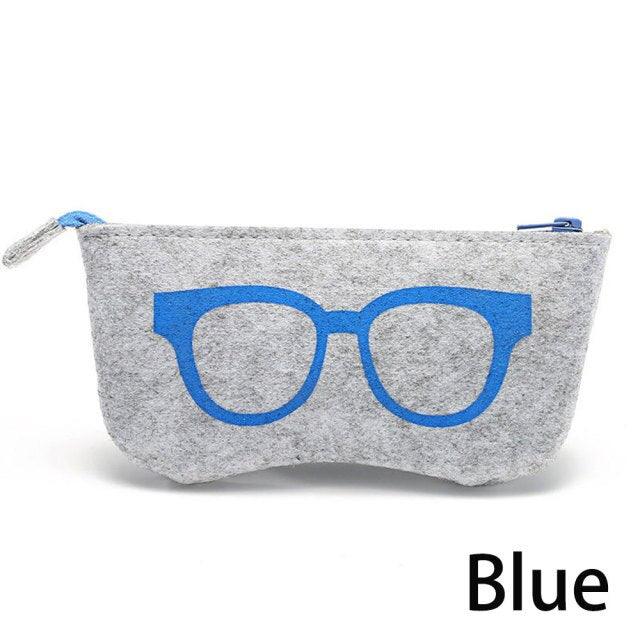 Ultra Light Unisex Felt Glasses Case Bag Sunglasses Case Box Soft Zipper Protector Sunglasses Pouch Zipper Glasses Case Simple Glasses Storage Makeup Pouch Case