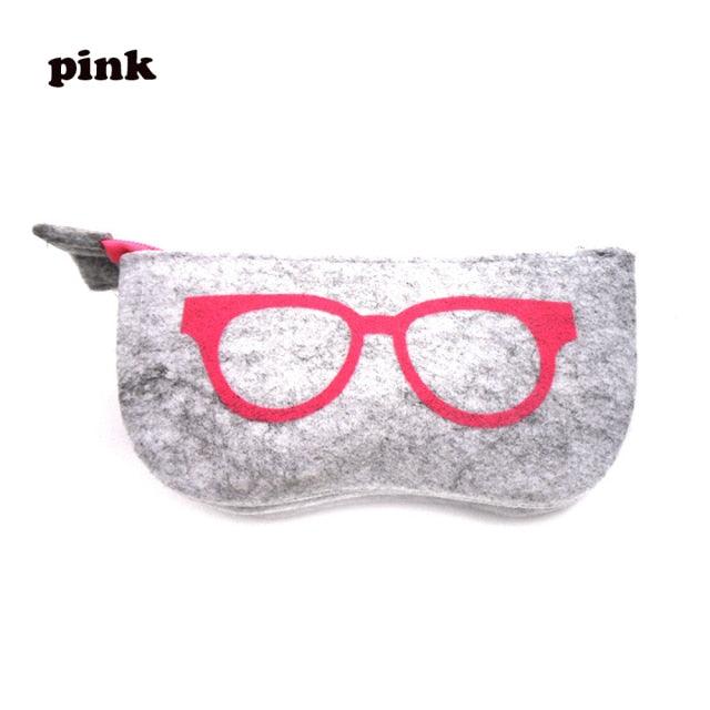 Ultra Light Unisex Felt Glasses Case Bag Sunglasses Case Box Soft Zipper Protector Sunglasses Pouch Zipper Glasses Case Simple Glasses Storage Makeup Pouch Case