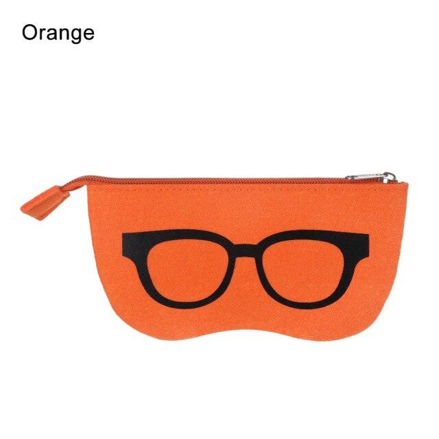 Ultra Light Unisex Felt Glasses Case Bag Sunglasses Case Box Soft Zipper Protector Sunglasses Pouch Zipper Glasses Case Simple Glasses Storage Makeup Pouch Case