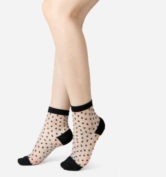 Ultra Thin Lace Mesh Fishnet Socks Mixed Fiber Transparent Stretch Elasticity Ankle Net Yarn Thin Women Cool Socks Ankle Socks Cotton Boat Socks For Women