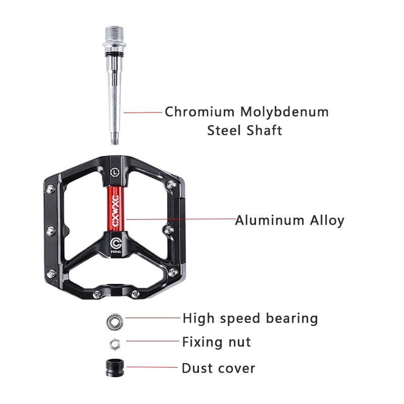 Ultralight Bicycle Pedal Road Flat Anti-slip Cycling Pedal Wide 3 Sealed Bearings Pedals Bicycle Accessories Bike Pedals Bearings Pedals for Bicycle Lightweight Bicycle Pedals For Road Bikes