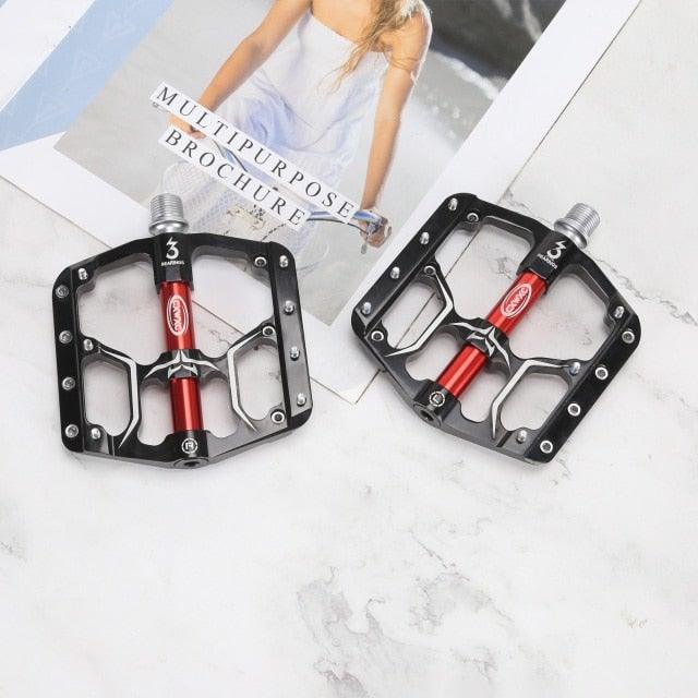 Ultralight Bicycle Pedal Road Flat Anti-slip Cycling Pedal Wide 3 Sealed Bearings Pedals Bicycle Accessories Bike Pedals Bearings Pedals for Bicycle Lightweight Bicycle Pedals For Road Bikes