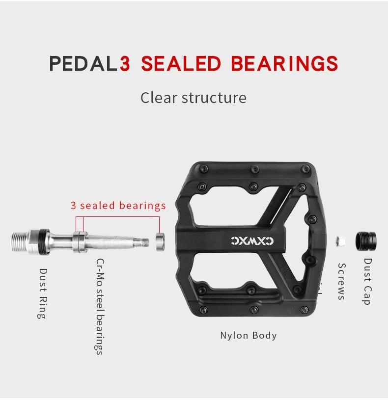 Ultralight Flat  Pedals Nylon Bicycle Pedal Mountain Bike Platform Pedals 3 Sealed Bearings Cycling Pedals For Bicycle Mountain Bike Pedals Pedals Bicycle Flat Pedals Bearing Lightweight Platform For Road Mountain Bike