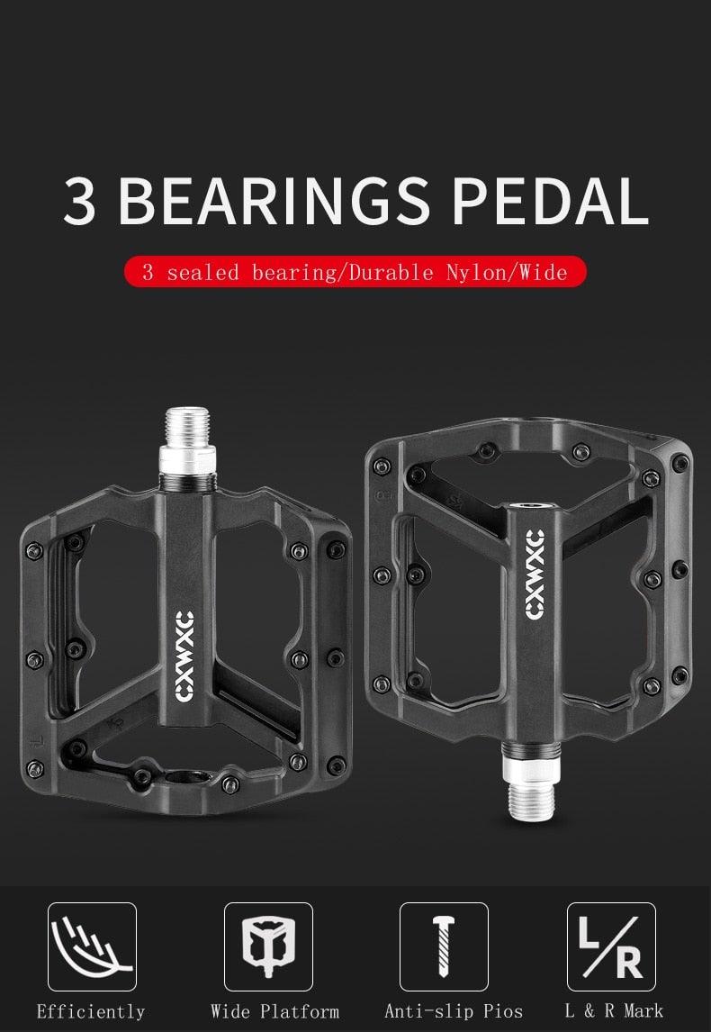 Ultralight Flat  Pedals Nylon Bicycle Pedal Mountain Bike Platform Pedals 3 Sealed Bearings Cycling Pedals For Bicycle Mountain Bike Pedals Pedals Bicycle Flat Pedals Bearing Lightweight Platform For Road Mountain Bike