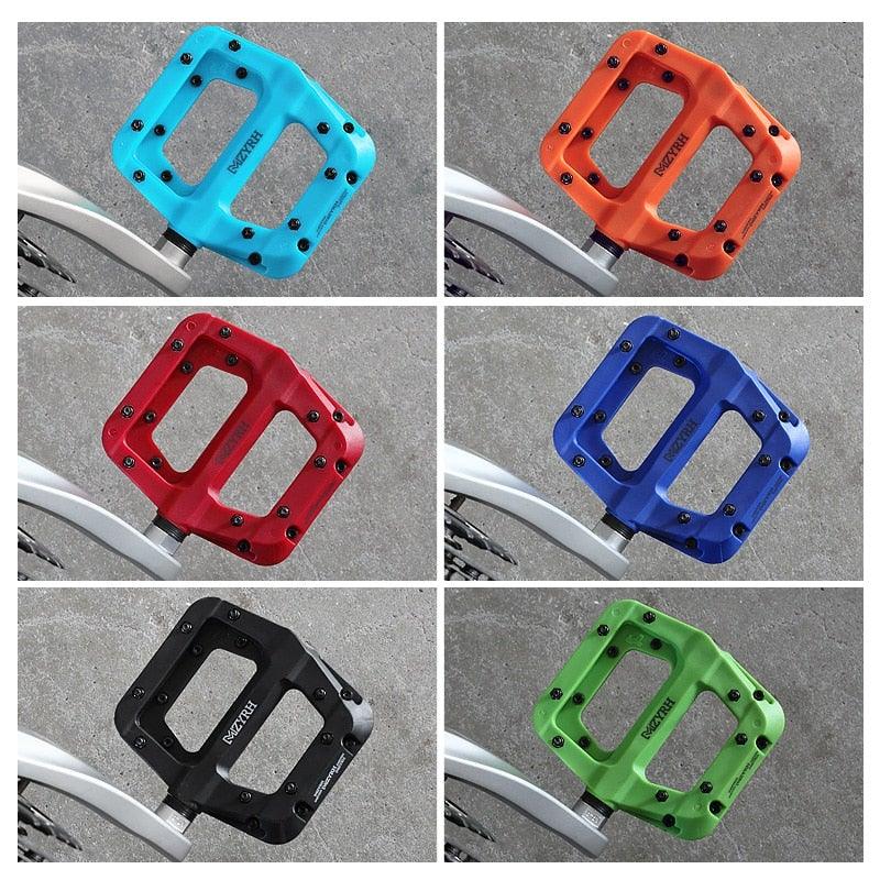 Ultralight Seal Bearings Bicycle Bike Pedals Cycling Nylon Road Pedals Flat Platform Bicycle Parts Accessories Mountain Bike Pedals Ultra Strong Machined Bicycle Flat Alloy Pedals Non-Slip