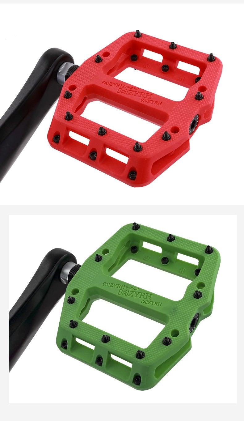 Ultralight Seal Bearings Bicycle Bike Pedals Cycling Nylon Road Pedals Flat Platform Bicycle Parts Accessories Mountain Bike Pedals Ultra Strong Machined Bicycle Flat Alloy Pedals Non-Slip