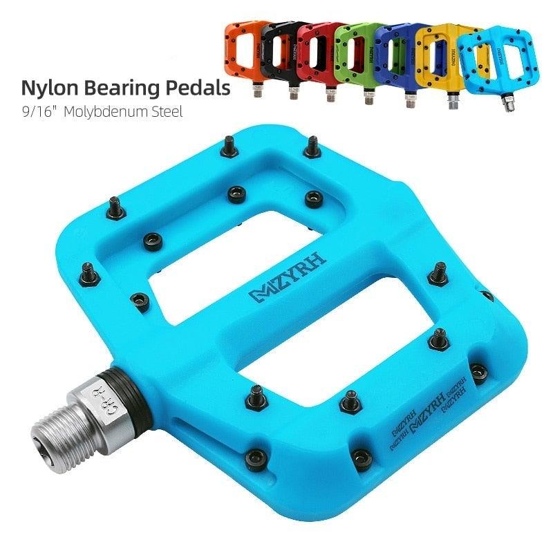 Ultralight Seal Bearings Bicycle Bike Pedals Cycling Nylon Road Pedals Flat Platform Bicycle Parts Accessories Mountain Bike Pedals Ultra Strong Machined Bicycle Flat Alloy Pedals Non-Slip