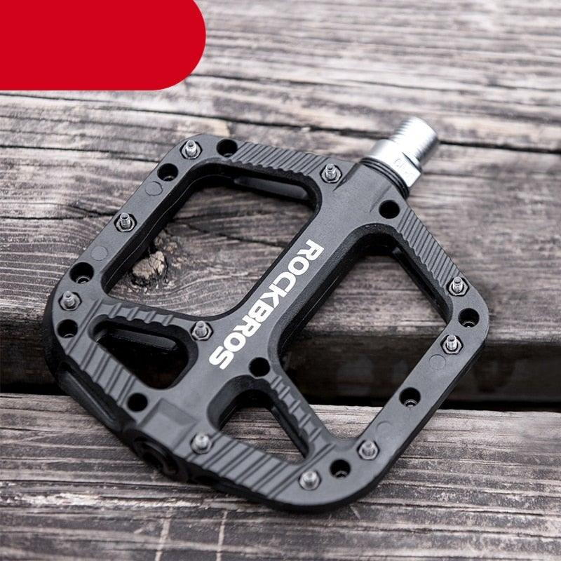 Ultralight Seal Bearings Bicycle Bike Pedals Cycling Nylon Road Pedals Flat Platform Bicycle Parts Accessories Pedals Mountain Bike Pedals Lightweight Nylon Fiber Bicycle Platform Pedals For Mountain Bike