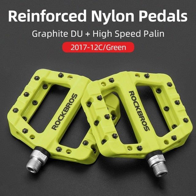 Ultralight Seal Bearings Bicycle Bike Pedals Cycling Nylon Road Pedals Flat Platform Bicycle Parts Accessories Pedals Mountain Bike Pedals Lightweight Nylon Fiber Bicycle Platform Pedals For Mountain Bike